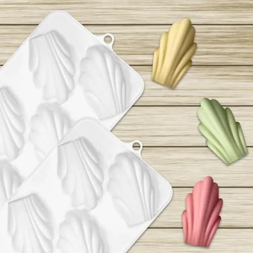 Fchil Silicone Madeleine Mold Pan Set of 2, Shell Shape Baking | 16 Cavities (8 per Mold) - 22.3 x 11.8 cm thumbnail 8