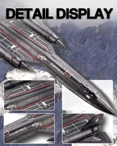 Piececool SR-71 Blackbird Metal Aircraft Model Kit 84 Pieces | Challenging 3D Metal Puzzle for Adults & Teens thumbnail 5