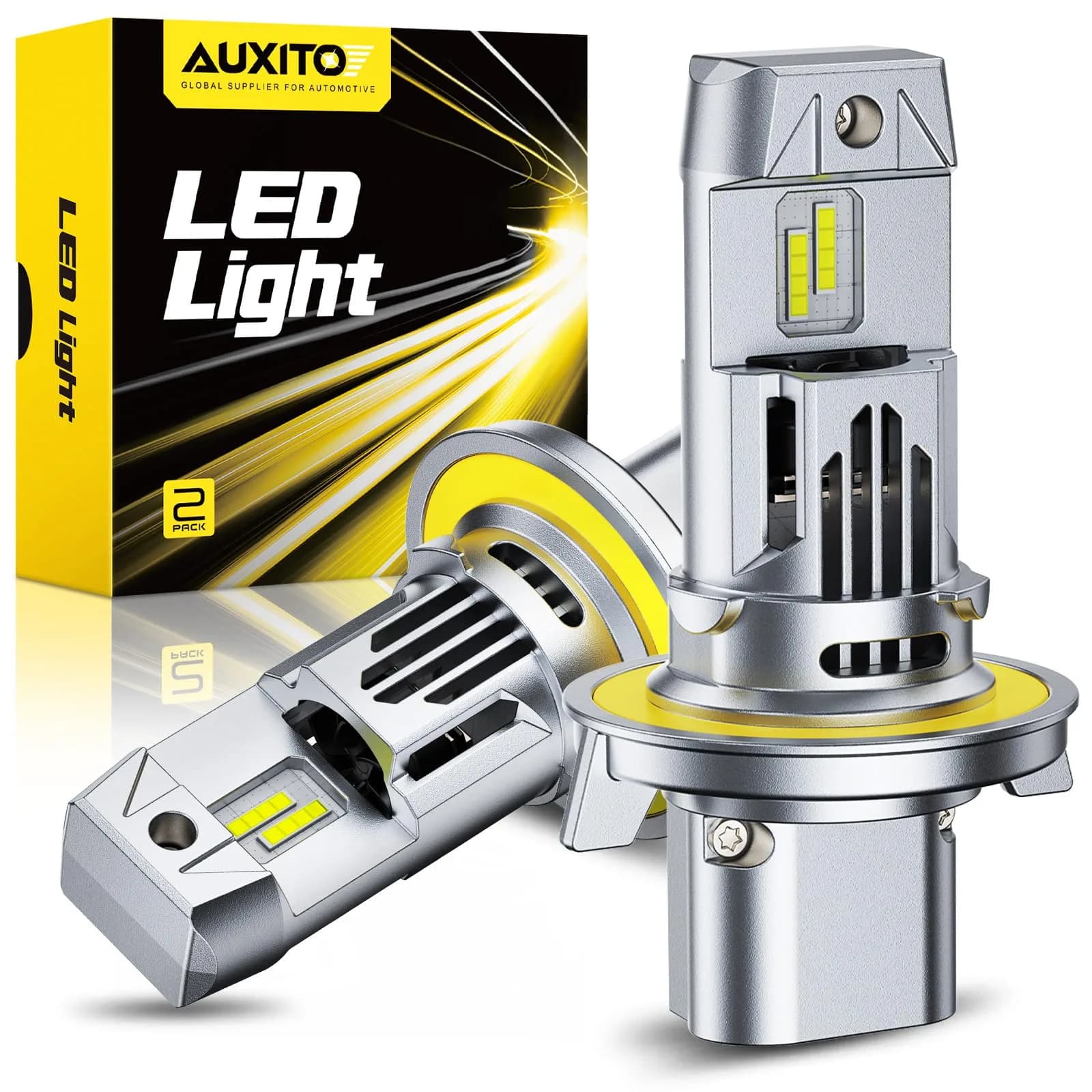 AUXITO H11 9005 LED Fog Light Bulbs 60000LM 6500K Cool White | Pack of 4 — H13/9008