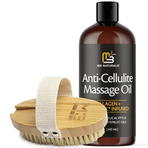 M3 Naturals Anti-Cellulite Massage Oil & Firm Dry Body Brush Kit 237ml (8 fl oz) | Cruelty-Free thumbnail 2