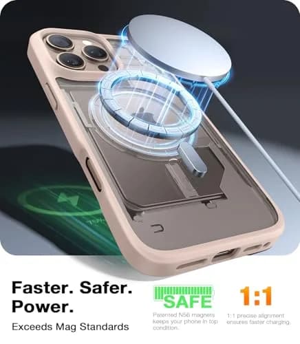 TORRAS Magnetic Shockproof Case for iPhone 16 Pro Max, Desert Titanium White | Military-Grade Drop Tested thumbnail 2