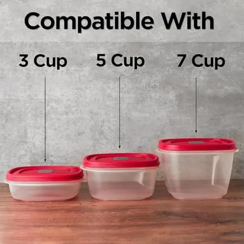 MRX Solutions Replacement Vented Lids for Rubbermaid 3, 5 & 7-Cup Food Storage Containers | BPA-Free, 6 7/8 Inches thumbnail 3