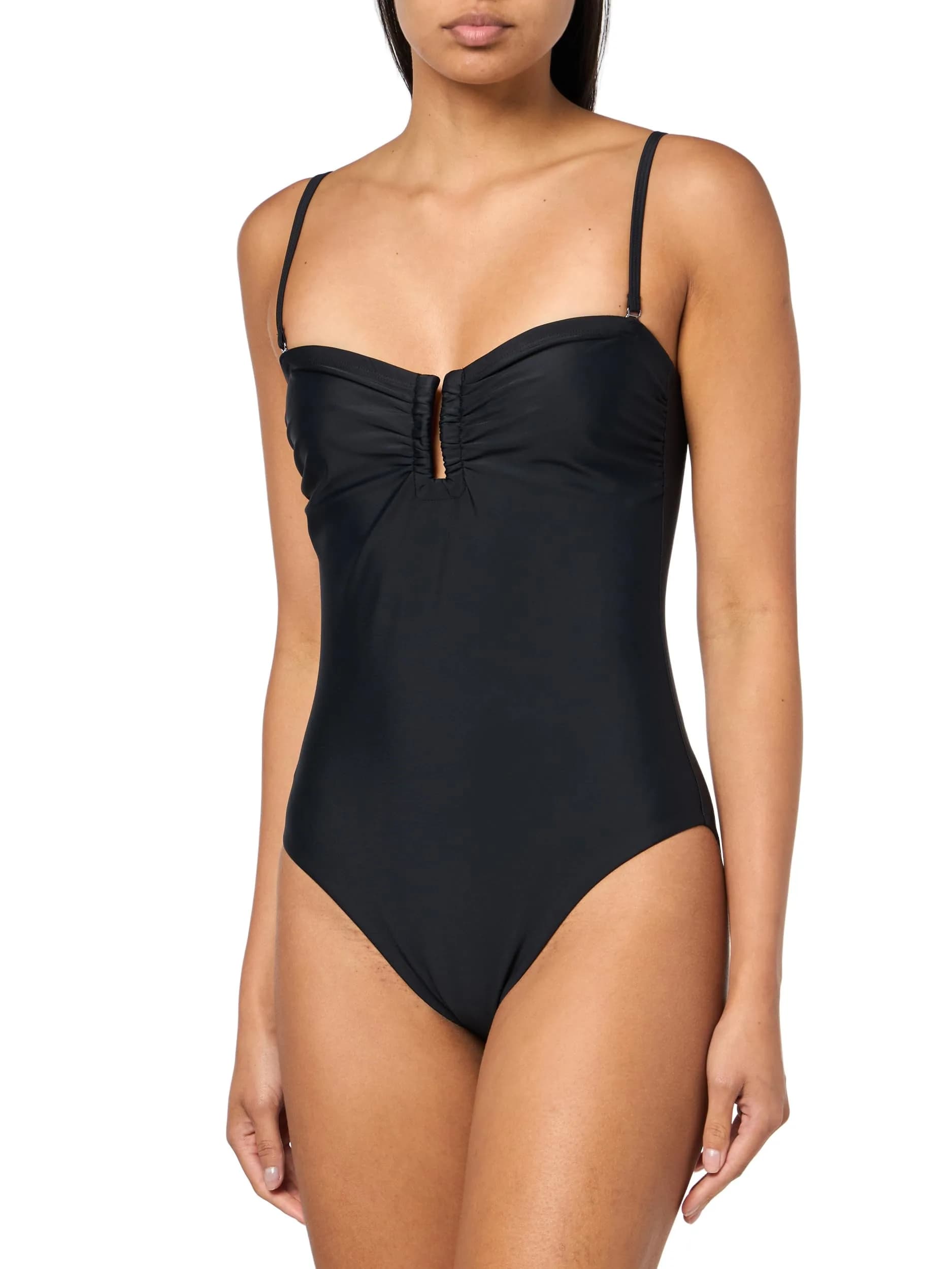 Kobi Halperin Women's Becca Bathingsuit, Black, X-Small | Solid, Sweetheart Neck, Mid Rise, Sleeveless - main product image