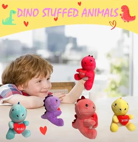 Rdogeia 6PCS Cute Dinosaur Plush Toys Set | ASTM-Tested Polyester thumbnail 2