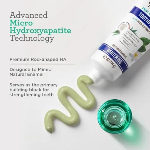GuruNanda Hydroxyapatite Toothpaste with Neem & Vitamins, 4x4.2oz (16.8oz Total) | Fluoride-Free, Dentist-Recommended thumbnail 3