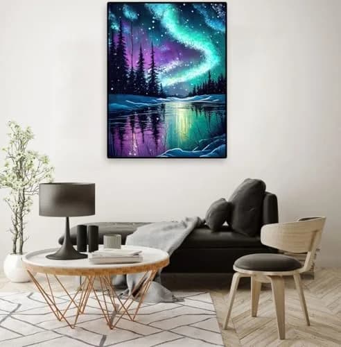 Paintcolor Starry Night Beginner Stamped Cross Stitch Kit 30cm x 40cm | Easy Art Craft for Adults & Kids thumbnail 6