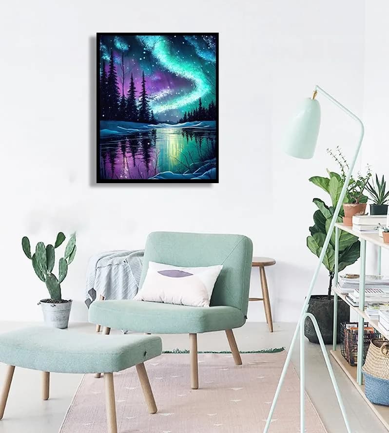 Paintcolor Starry Night Beginner Stamped Cross Stitch Kit 30cm x 40cm | Easy Art Craft for Adults & Kids thumbnail 4