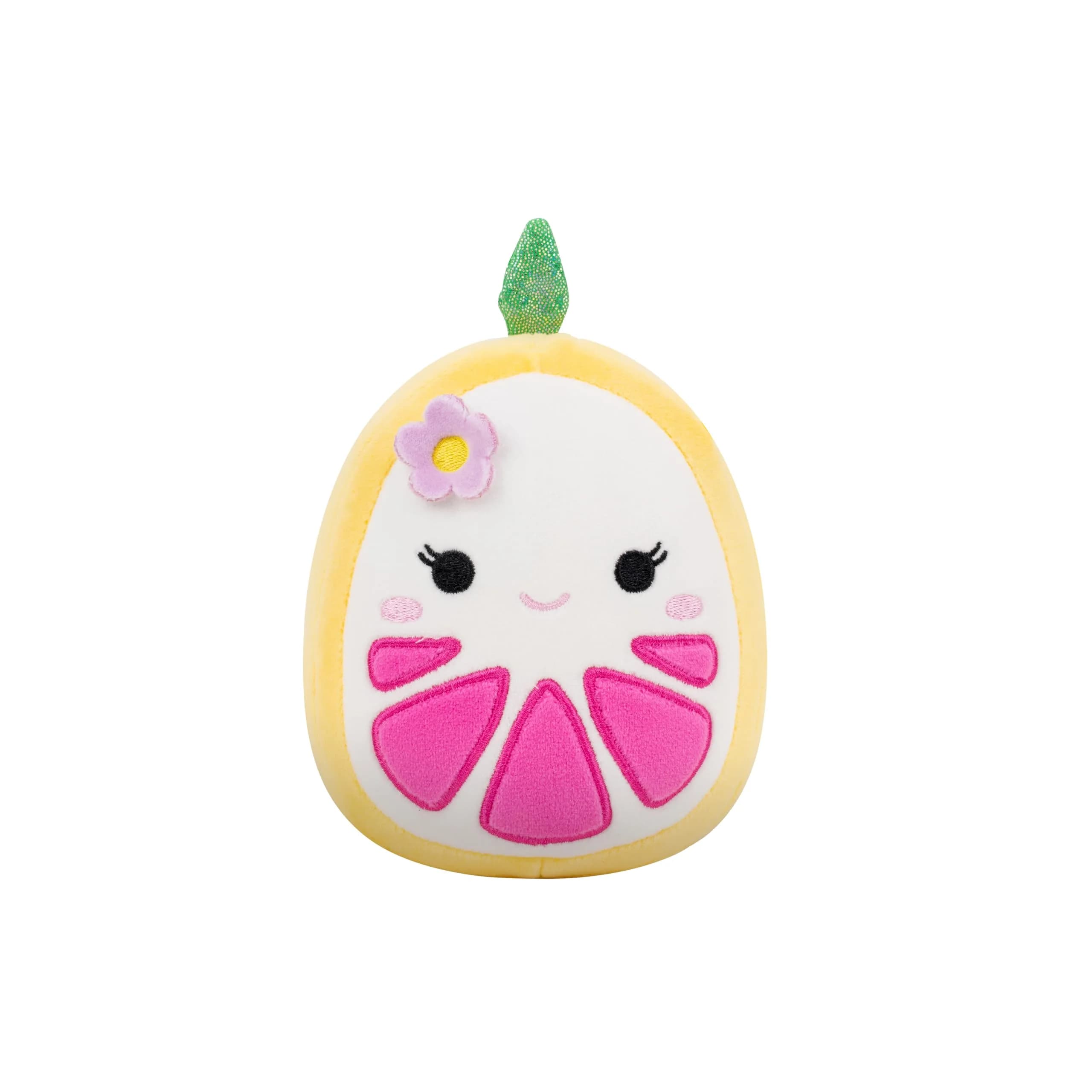 Squishmallows Vie Berry Smoothie 5-Inch (12.7 cm) Plush Toy | Official Jazwares Collectible — Yellow Grapefruit