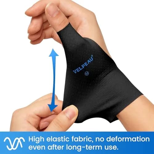 Velpeau Elastic Thumb Wrist Support Brace (Pack of 2) | Splashproof Compression Sleeve for Arthritis & Tendonitis thumbnail 3