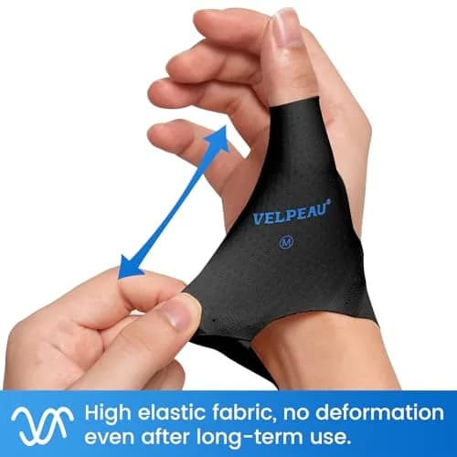 Velpeau Elastic Thumb Wrist Support Brace (Pack of 2) Medium | Thin Layer Compression Sleeve for Arthritis, Tendonitis, Sprains thumbnail 3