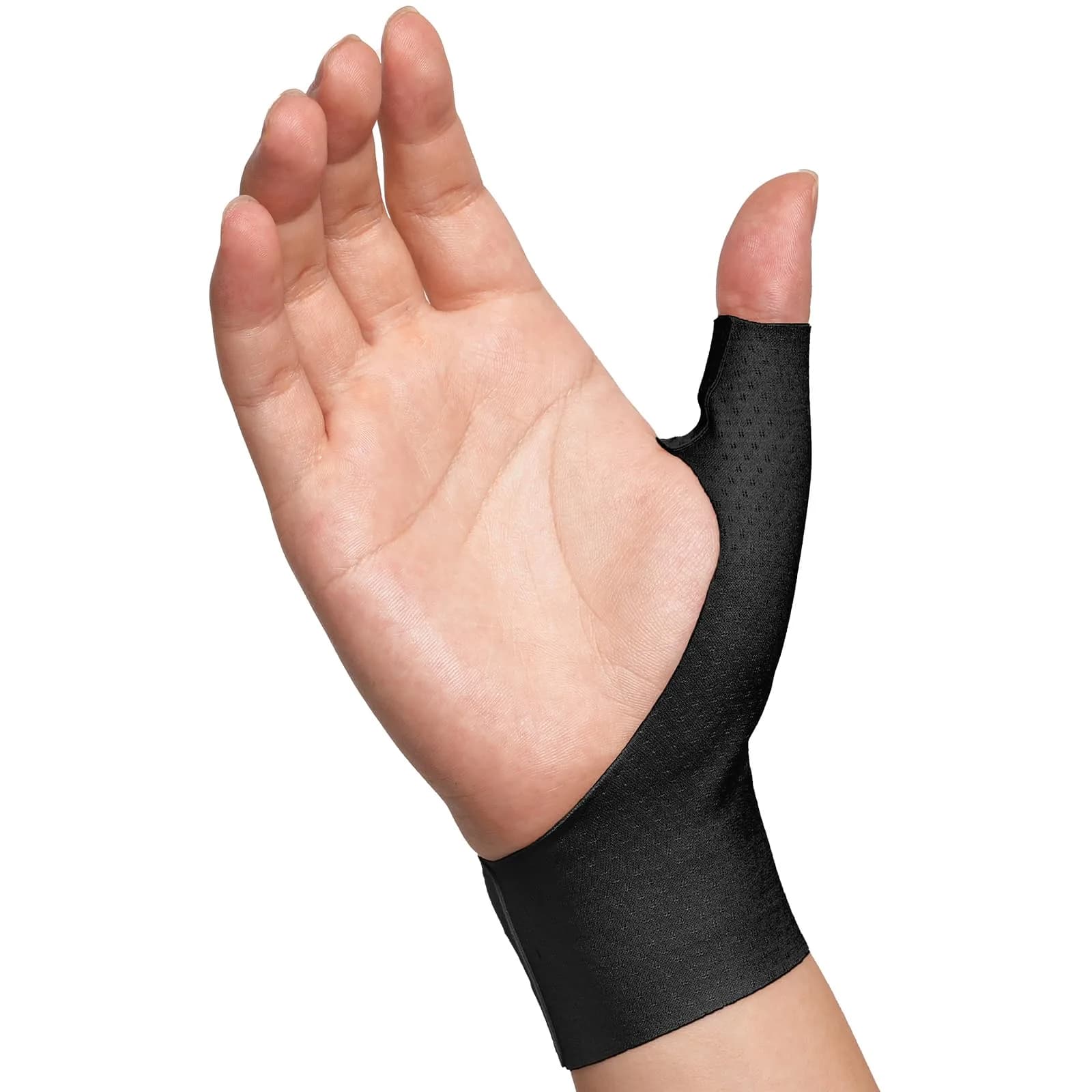 Velpeau Elastic Thumb Wrist Support Brace (Pack of 2) | Splashproof Compression Sleeve for Arthritis & Tendonitis (Small, Black)