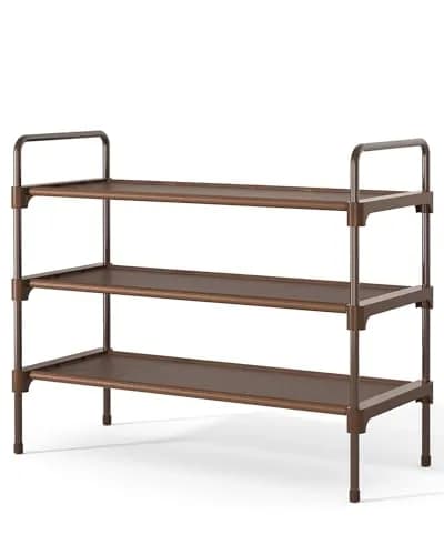 Kitsure 3-Tier Shoe Rack Organizer 68.6 cm (27.6") Wide | Stackable & Tool-Free Assembly for Entryway & Closet thumbnail 1