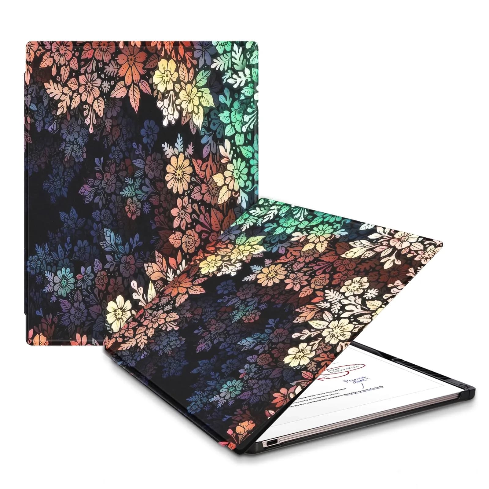 QIOFEARTH Case for Remarkable Paper Pro Tablet 11.8" (2024) | Misty Mountain Folio with Auto Sleep/Wake & Pen Holder — Colored Flower