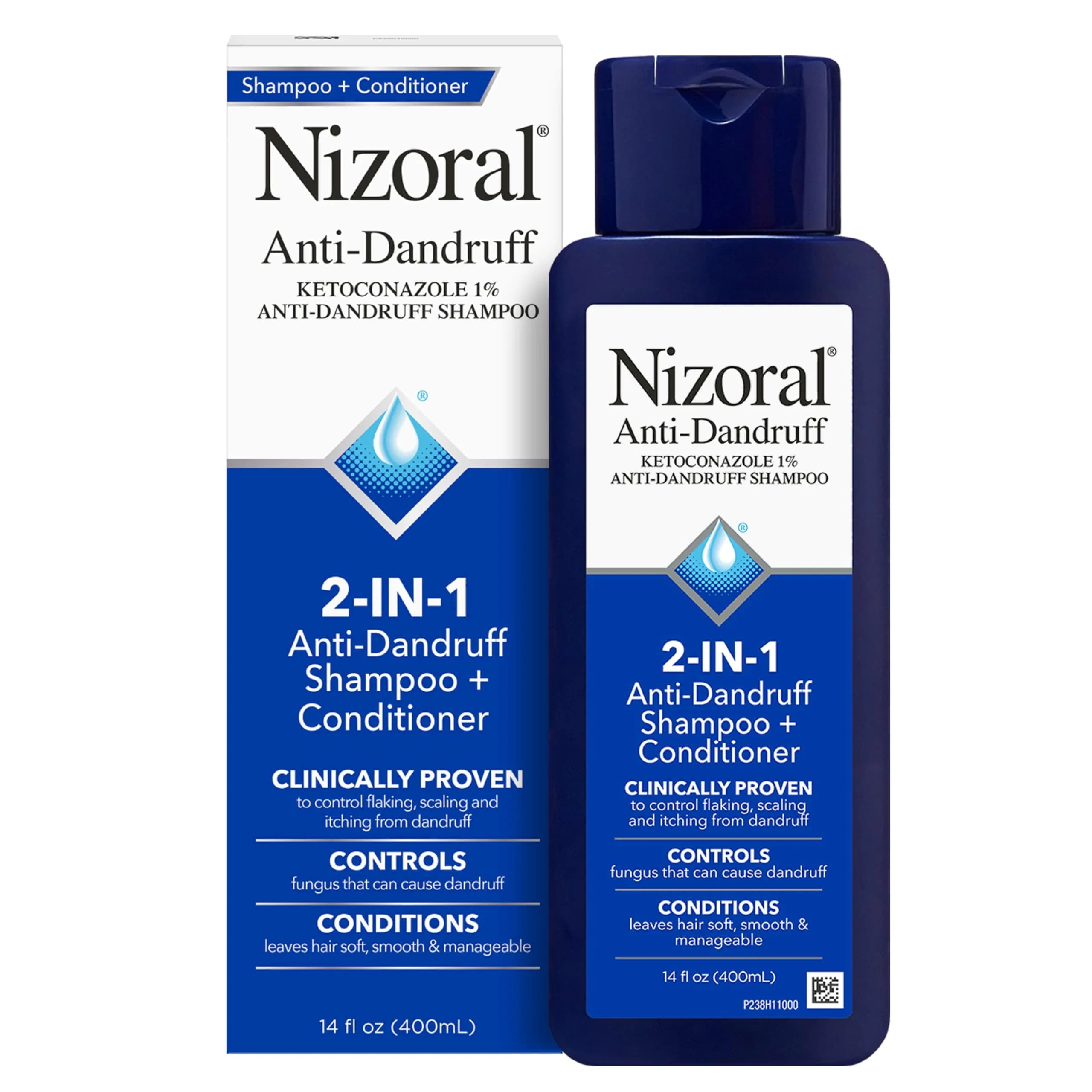 Nizoral 2-in-1 Anti Dandruff Shampoo and Conditioner, 414ml (14 Fl Oz) | Ketoconazole 1% for Scalp Health — 414ml