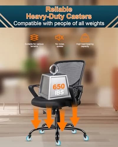 RidRed Heavy-Duty Office Chair Wheels 7.62 cm (3 Inch) Sparkling Sky Blue | Smooth Rolling, Noise-Free, Universal Fit thumbnail 5