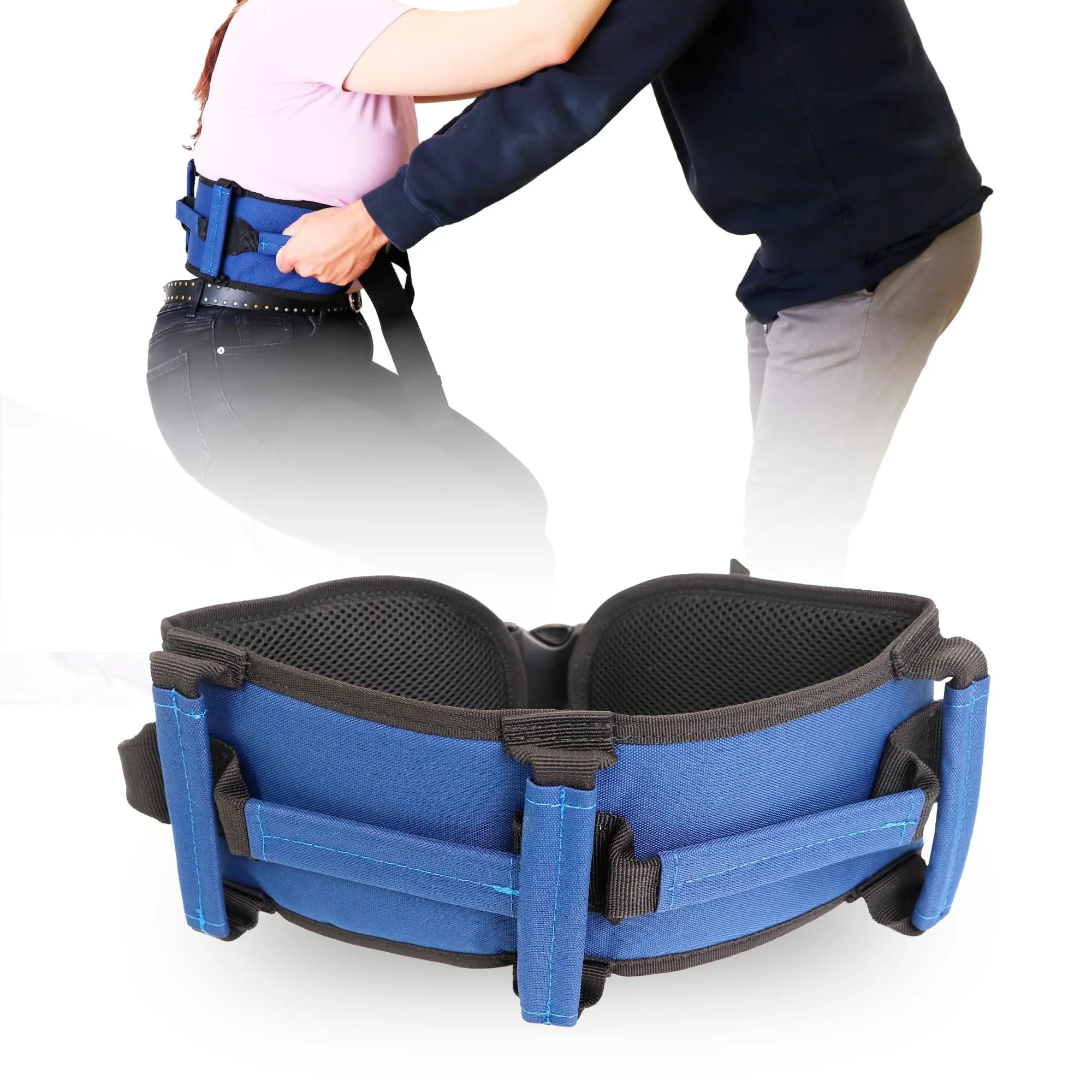 PEPE Mobility Gait Belt with 7 Handles & 290 lb Capacity | Patient Transfer & Walking Aid — 1 Unit