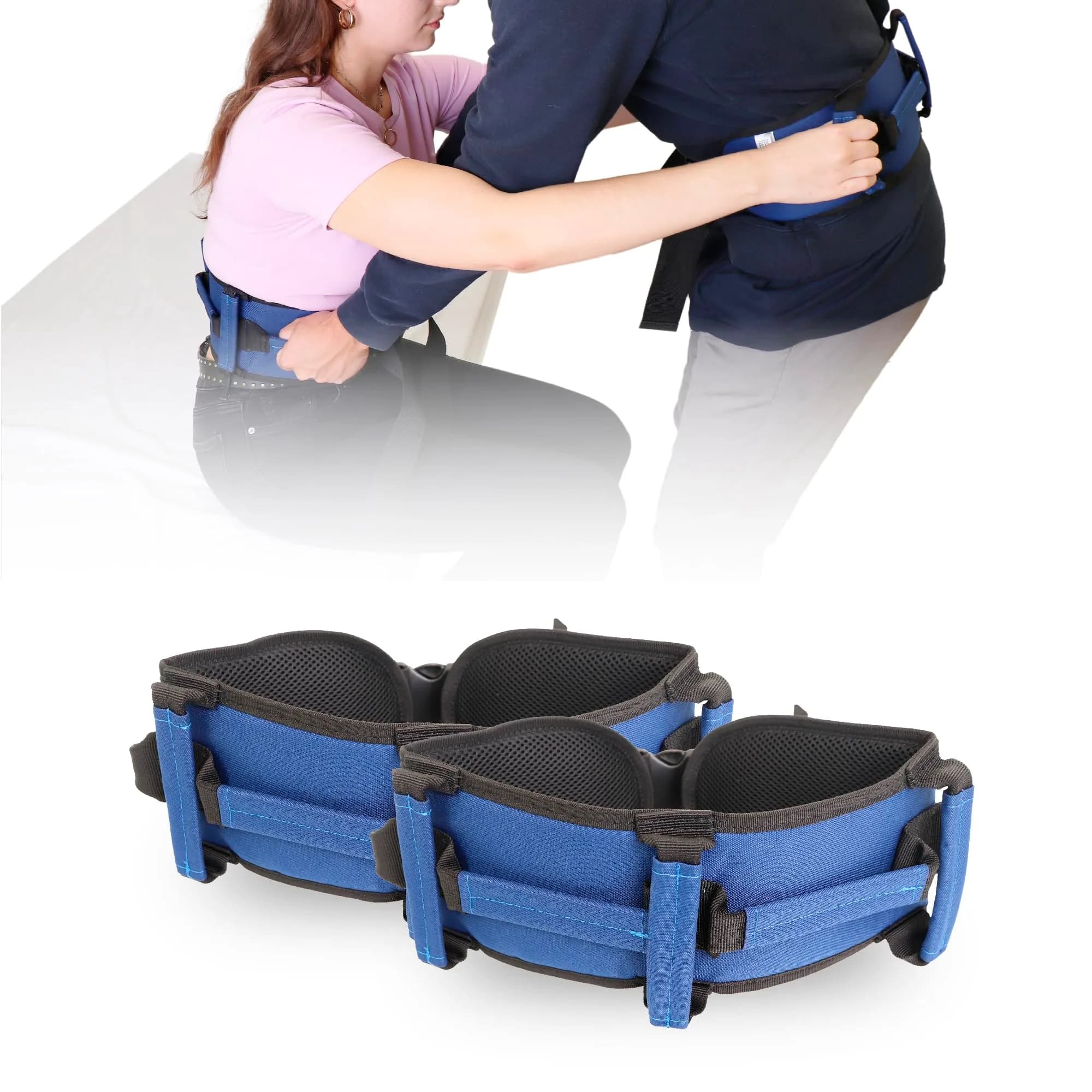 PEPE Mobility Gait Belt with 7 Handles & 290 lb Capacity | Patient Transfer & Walking Aid — 2 Units