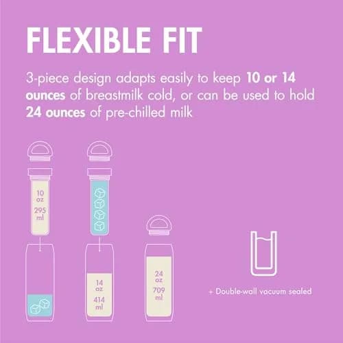 Boon Frosh Breast Milk Chiller and Storage Container - Purple - 10-24 Oz | Portable, TSA Compliant, Keeps Milk Cold 17 Hours thumbnail 3