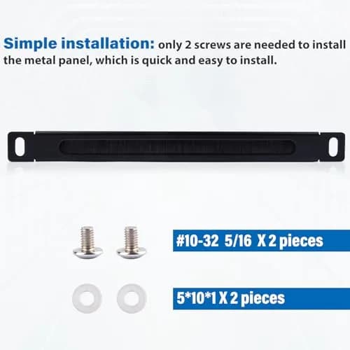 GeeekPi 0.5U Brush Cable Manager Rack Mount for 10" Server Rack | Cable Entry Brush Strip for Organized Management thumbnail 9