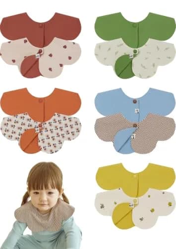Konny Baby Bibs for Drooling Boys & Girls, Super Absorbent Quick Dry 5-Pack | 360° Rotating, Reversible, Snap Closure thumbnail 1