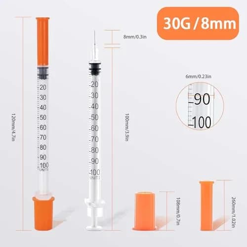 Loucoia 1ml Syringes with 30G 5/16" (8mm) Needle | Industrial Lab Use, Individually Wrapped thumbnail 2