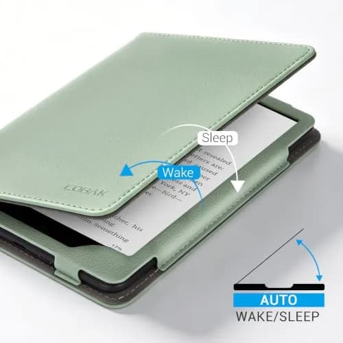 CoBak Case with Stand for Kindle Paperwhite 12th Gen 2024 7" & Signature Edition | Sage Green PU Leather Cover with Auto Sleep Wake thumbnail 6