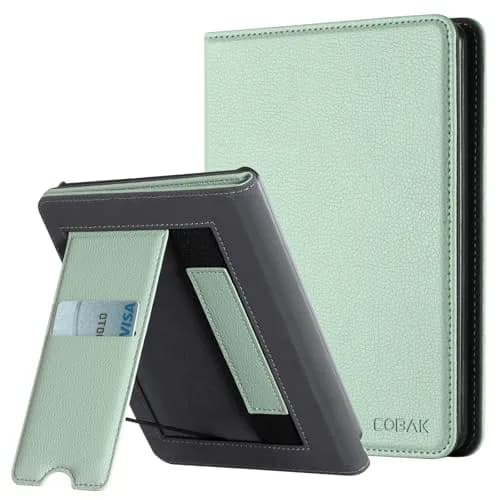 CoBak Case with Stand for Kindle Paperwhite 12th Gen 2024 7" & Signature Edition | Sage Green PU Leather Cover with Auto Sleep Wake thumbnail 8