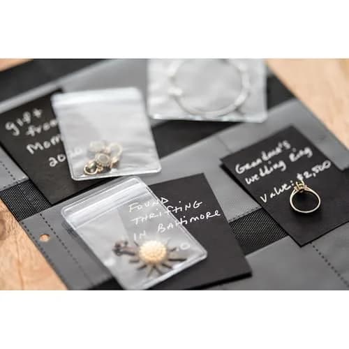 Hibana Jewelry Storage Home Edition - Sage - Zippered Binder, Anti-Tarnish Ziplock Pouches, Organization & Storage for 85 pcs, 13.25x10.75x2.5 thumbnail 8