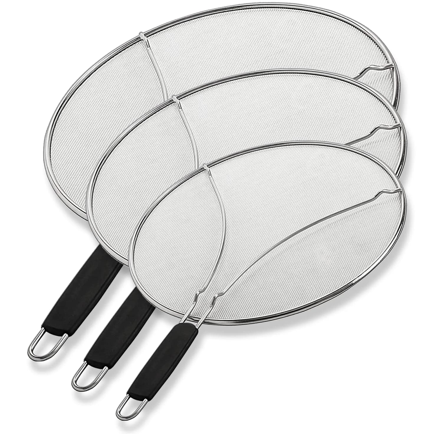 BergKoch Splatter Screen Set of 3 (9.5/11.5/13 Inch) Stainless Steel Grease Guard | Prevents Oil Splatter During Cooking