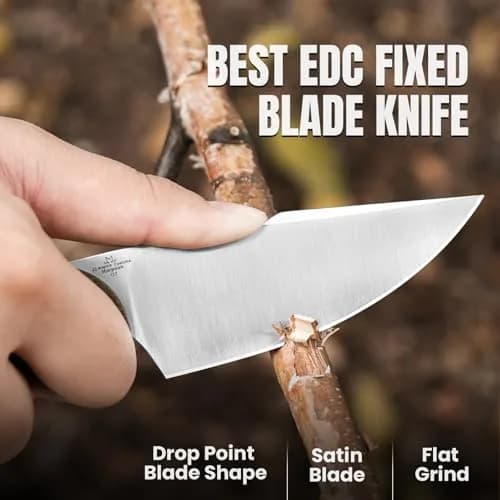 Kizer Harpoon Fixed Blade Knife 3.84” D2 Steel | Compact EDC Hunting Knife with Sheath thumbnail 2