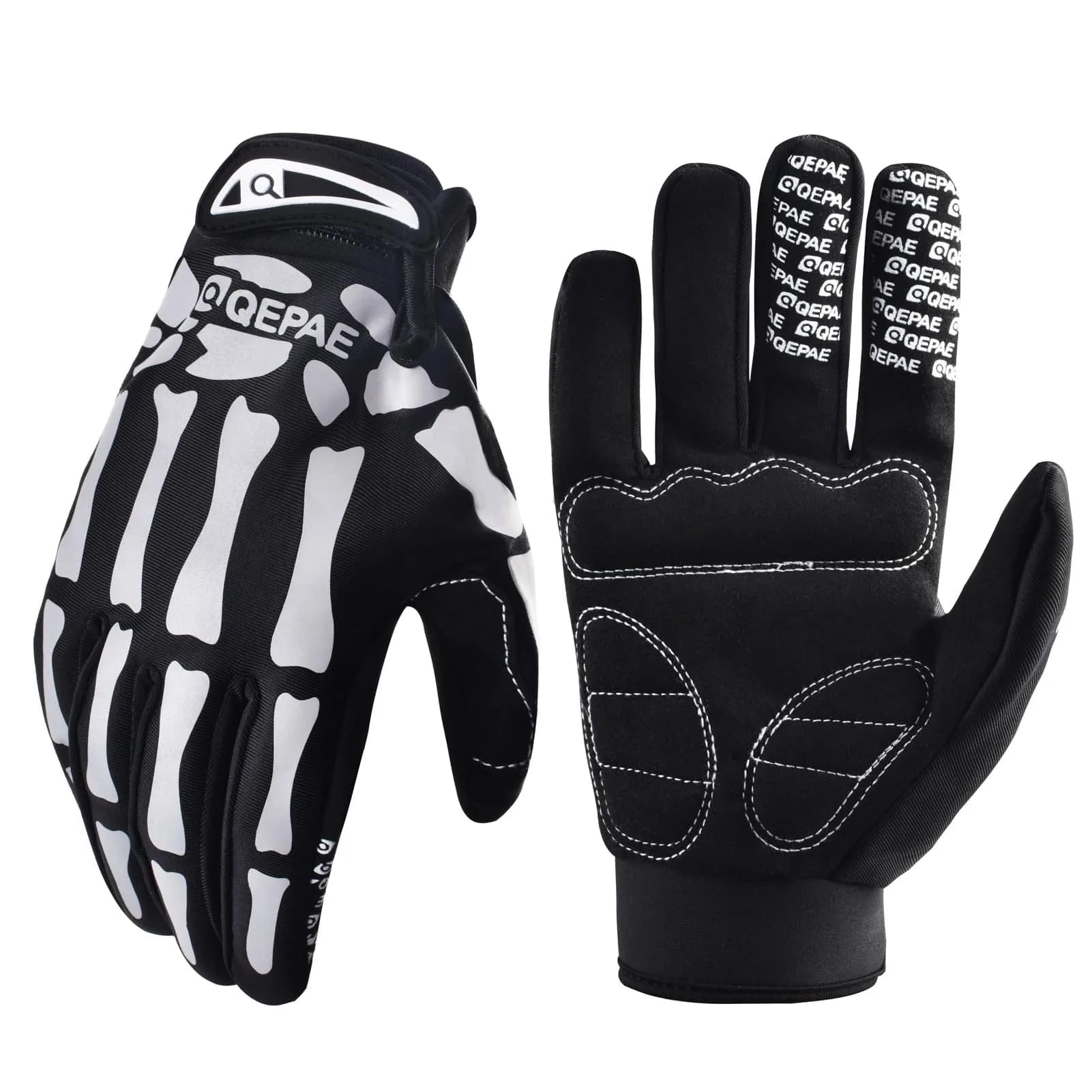 Azarxis Skeleton Gloves Reflective for Men Women | Anti Slip Bike Gloves Large - main product image
