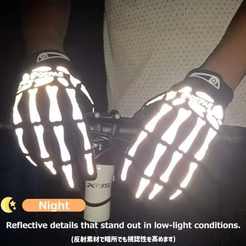 Azarxis Skeleton Gloves Reflective for Men Women | Anti Slip Bike Gloves Large thumbnail 4