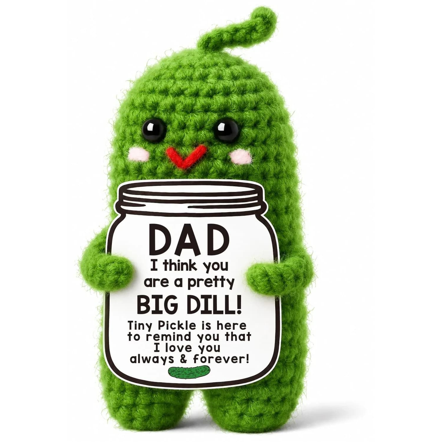 MAMAGIFTREE Handmade Crochet Pickle Plush - Daughter & Hoppy Easter - 4 inch (10.16 cm) — Dad
