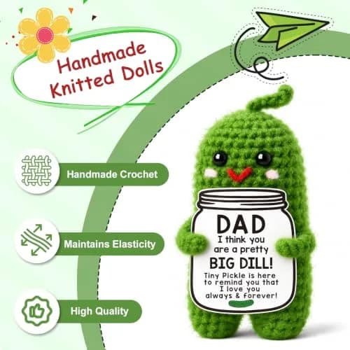 MAMAGIFTREE Handmade Crochet Emotional Support Pickle Dad Gift | 10 cm (4 inches) thumbnail 7