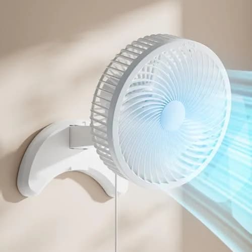 Koonie 8" Wall Mount Fan 35dB Quiet Operation | 3 Speeds, Timer, Remote Control, 10W Energy Efficient thumbnail 1