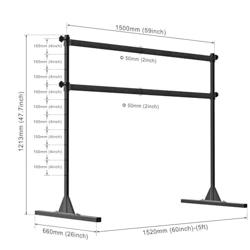 SELEWARE 5 FT Height Adjustable Ballet Barre Steel Freestanding Ballet Bar | Heavy Duty Support & Anti-Slip Design thumbnail 6