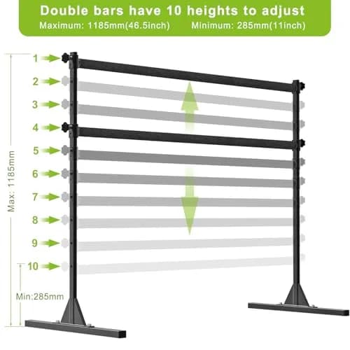 SELEWARE 5 FT Height Adjustable Ballet Barre Steel Freestanding Ballet Bar | Heavy Duty Support & Anti-Slip Design thumbnail 3