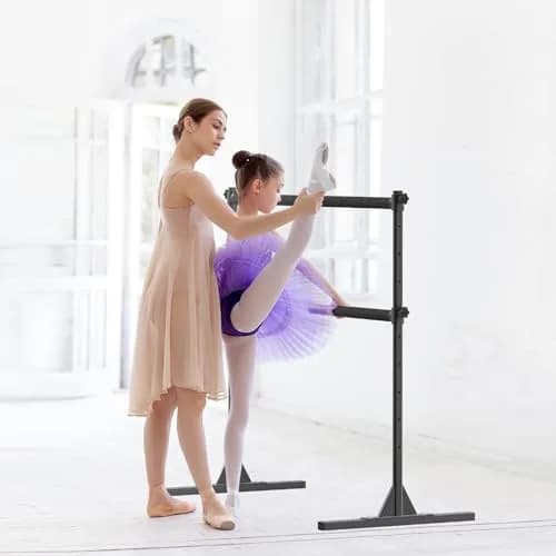 SELEWARE 4 FT Height Adjustable Ballet Barre | Heavy Duty Dance Bar for Kids/Adults, Support Barre Movements Body Stretch Pull-ups, Sturdy Steel Construction Anti-Slip Base thumbnail 7