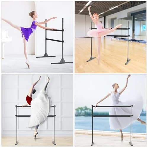 SELEWARE 4 FT Height Adjustable Ballet Barre | Heavy Duty Dance Bar for Kids/Adults, Support Barre Movements Body Stretch Pull-ups, Sturdy Steel Construction Anti-Slip Base thumbnail 3