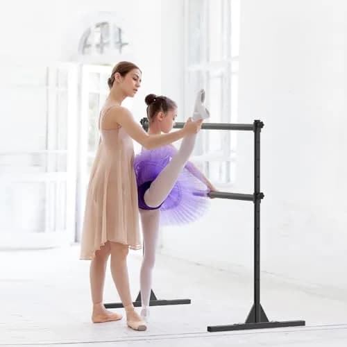 SELEWARE Height Adjustable Ballet Barre 5 FT Steel Freestanding Ballet Bar | Heavy Duty Dance Bar for Studio & Home Use thumbnail 6