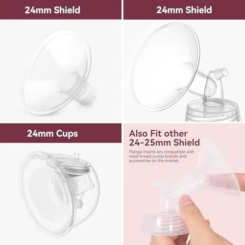 TOVVILD 15mm Flange Inserts for 24mm Flanges, 4 Pack | BPA-Free Silicone for Comfortable Pumping thumbnail 5