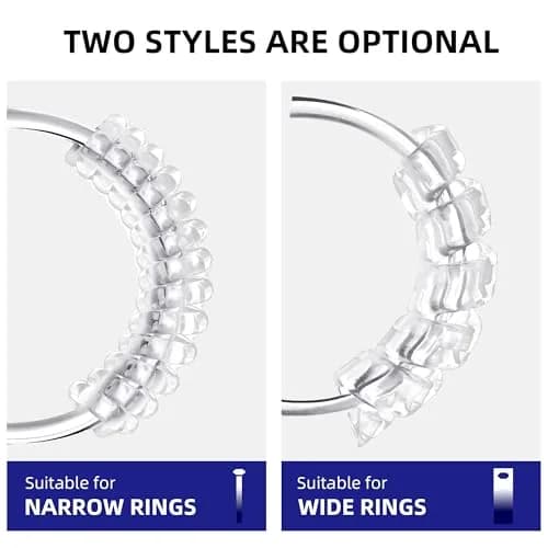 ELETIUO Ring Size Adjuster 16 Pack Invisible Silicone Guards in 4 Sizes for Loose Rings | Spiral Tighteners Resizer for Men and Women thumbnail 6