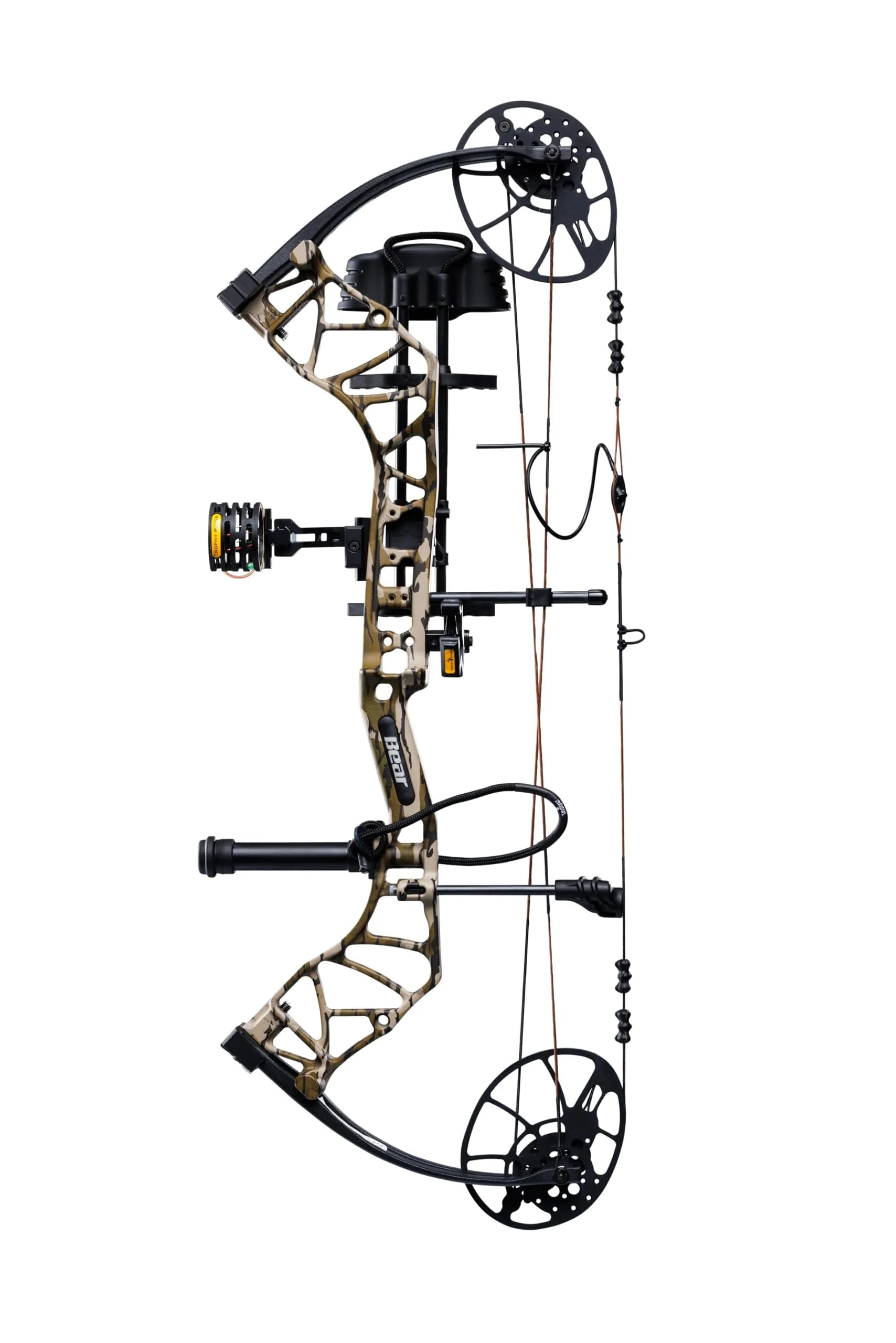 Bear Legit Maxx Ready to Hunt Compound Archery Bow, 70lb. Draw Weight, Left Hand, Mossy Oak Bottomland/Black | Versatile & Customizable