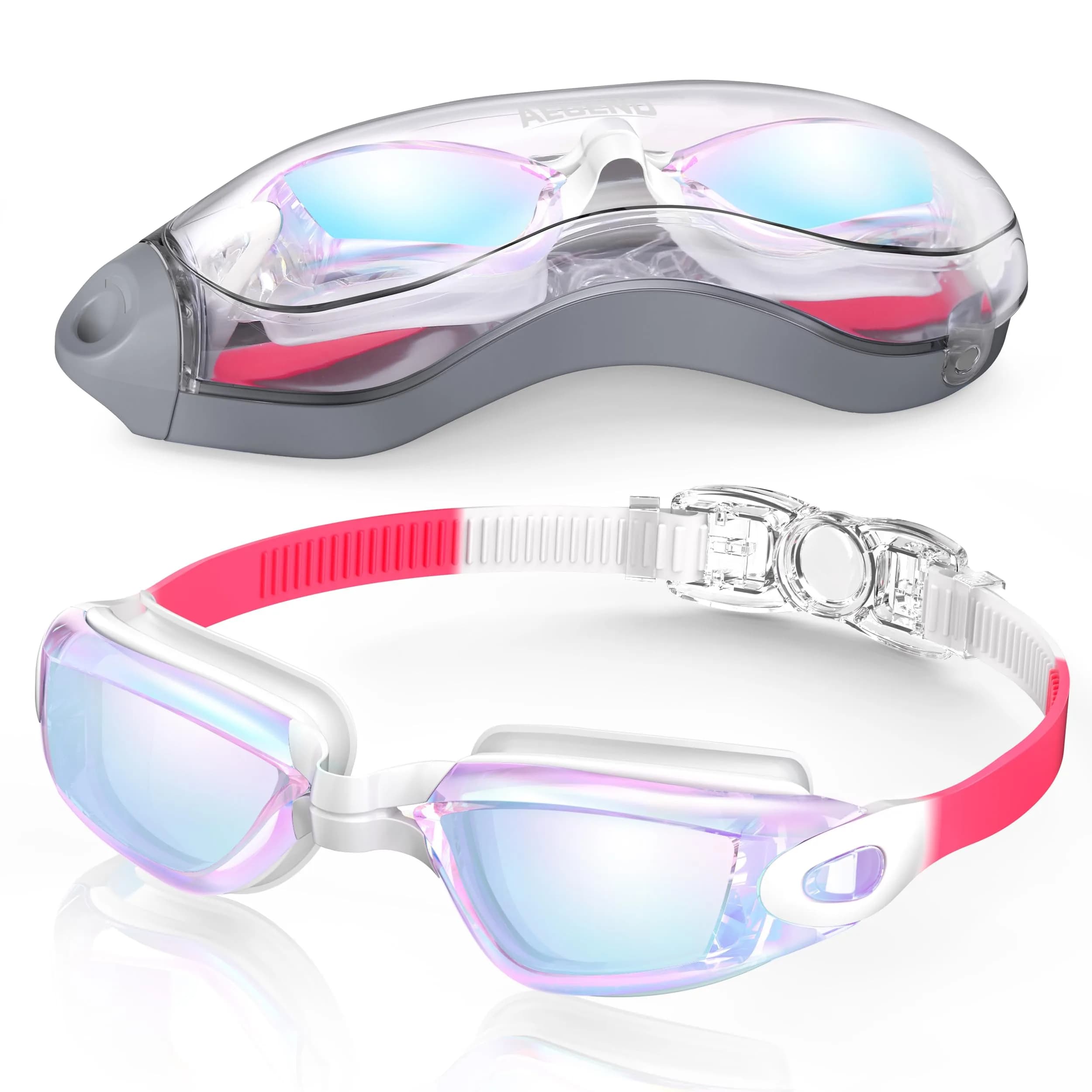 Aegend Swim Goggles No Leaking Full Protection Adult Youth | Anti-Fog UV Protection Tinted Lens