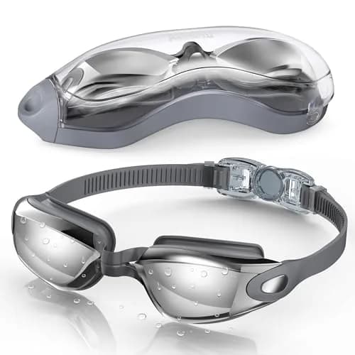 Aegend Mirrored Swim Goggles for Adults & Youth | Anti-Fog, UV Protection, 180° Panoramic View thumbnail 1