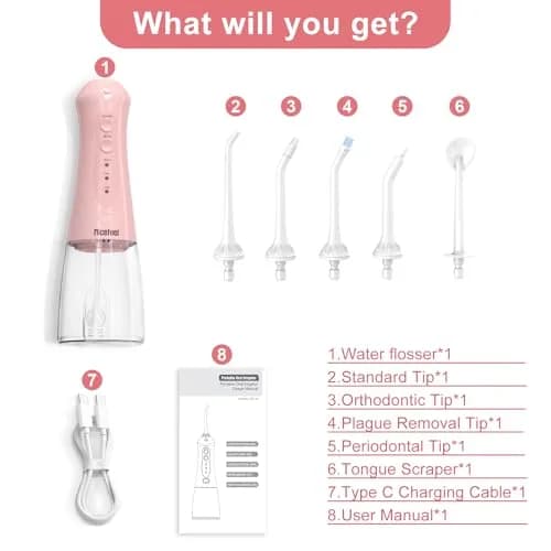 Nicefeel Water Flosser Portable Cordless 300ML | Deep Gum & Braces Care thumbnail 8