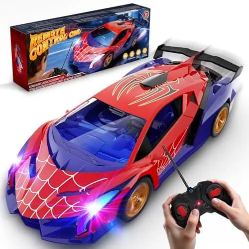 ZIROKAY Spider Remote Control Car with Multi-Color Flash Lights & Drift Action, 25.5cm (10.04 in) | Ages 3-12 thumbnail 1