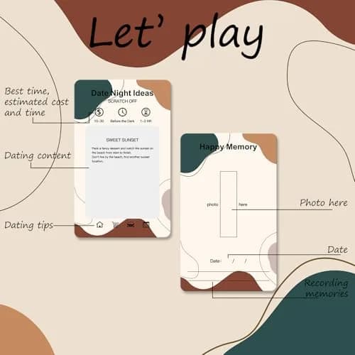 VUNCESSIN 40 Scratch Off Date Night Ideas Cards Coffee Mood | Romantic & Adventurous Couples Games Gifts thumbnail 5