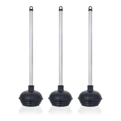 NEIKO Toilet Plungers 3 Pack Heavy Duty All-Angle Aluminum Handle | Patented Design for Tough Clogs thumbnail 1