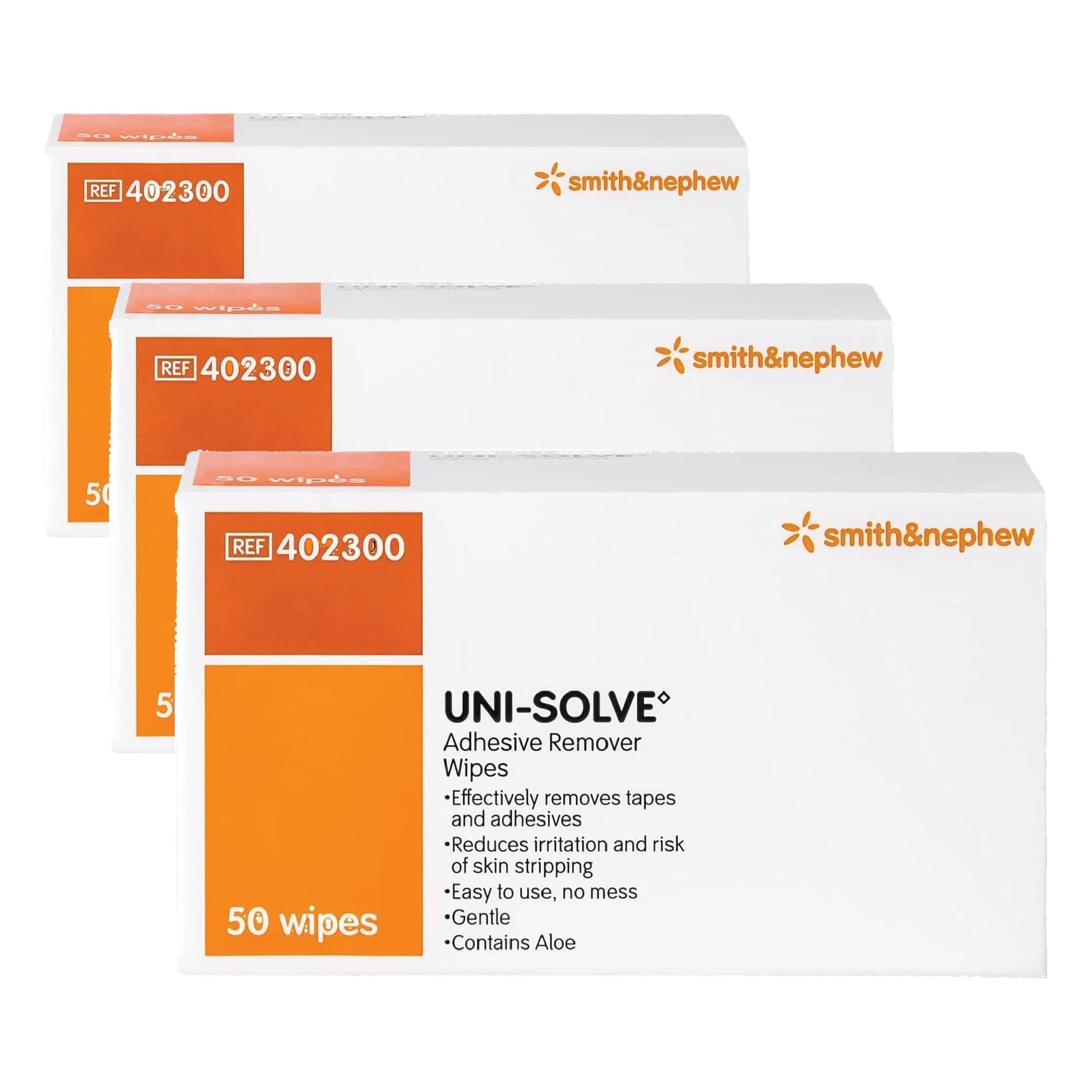 Uni Solve Adhesive Remover Wipes 150 Count | Gentle & Effective for Skin Residue